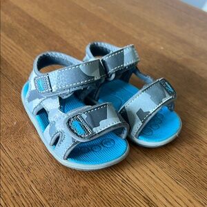 See Kai Run 4c Gray and Blue camouflage Kids Sandals